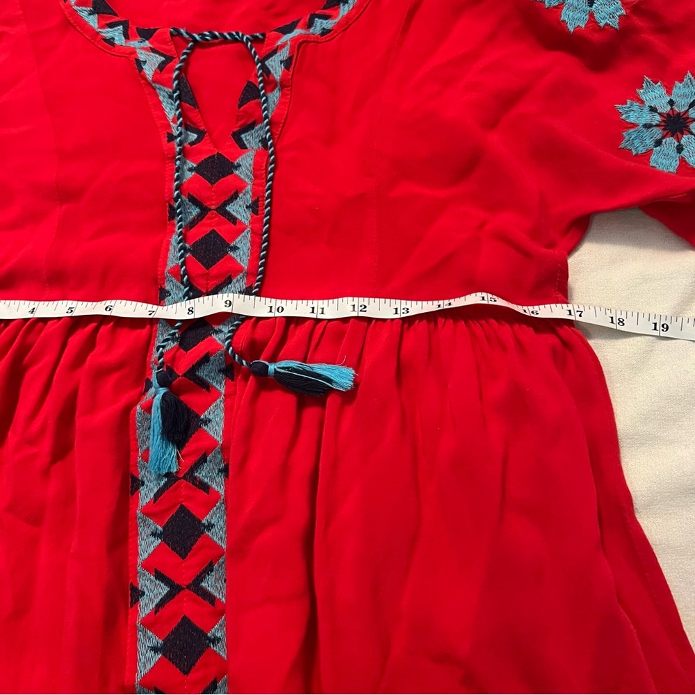 Umgee boho Western Red 3/4 Sleeve Tunic/Dress - Picture 11 of 14